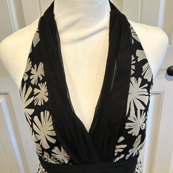 Donna Ricco size 10 Vintage Y2K Halter Open Back Silk Dress - Picture 2 of 16